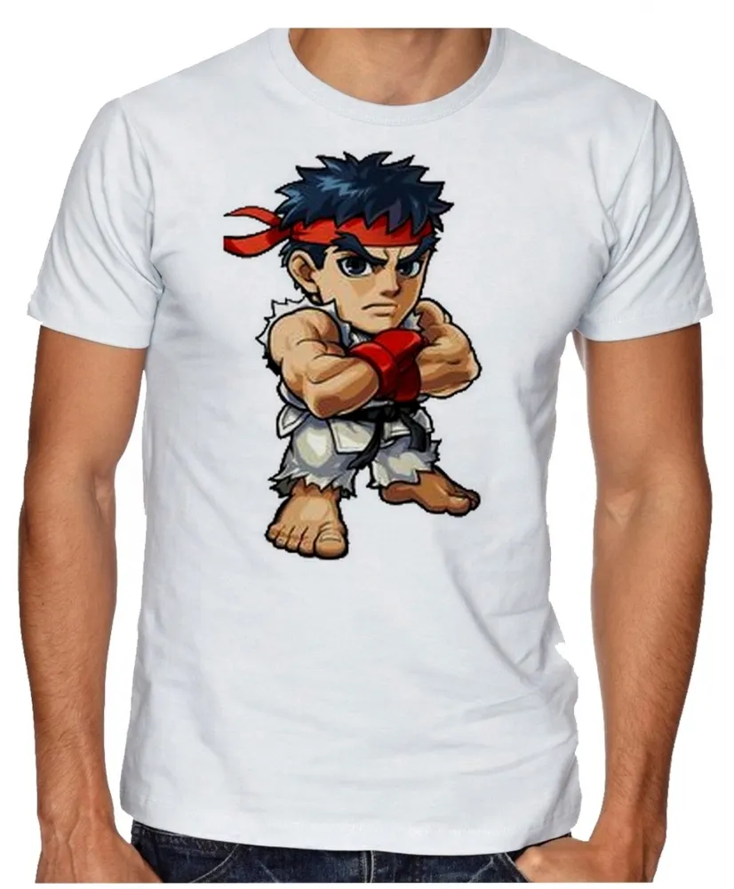 Camiseta adulto ou infantil Ryu Karate Street Fighter jogo antigo Imagem