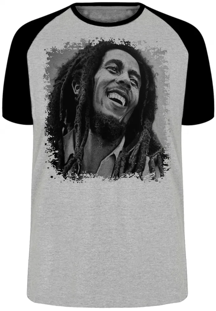 Camiseta adulto ou infantil Bob Marley black whithe reggae Imagem