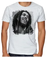 Camiseta adulto ou infantil Bob Marley black whithe reggae - Foto 2