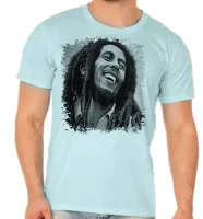 Camiseta adulto ou infantil Bob Marley black whithe reggae - Foto 4