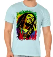 Camiseta adulto ou infantil Bob Marley colorido reggae - Foto 2