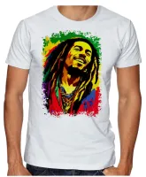 Camiseta adulto ou infantil Bob Marley colorido reggae - Foto 3