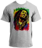 Camiseta adulto ou infantil Bob Marley colorido reggae - Foto 4