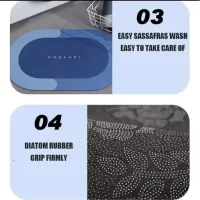 Tapete Banheiro Antiderrapante Absorvente de Secagem Rápida - Foto 3