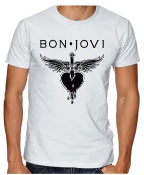 Camiseta adulto ou infantil Bon Jovi banda rock antiga - Foto 2