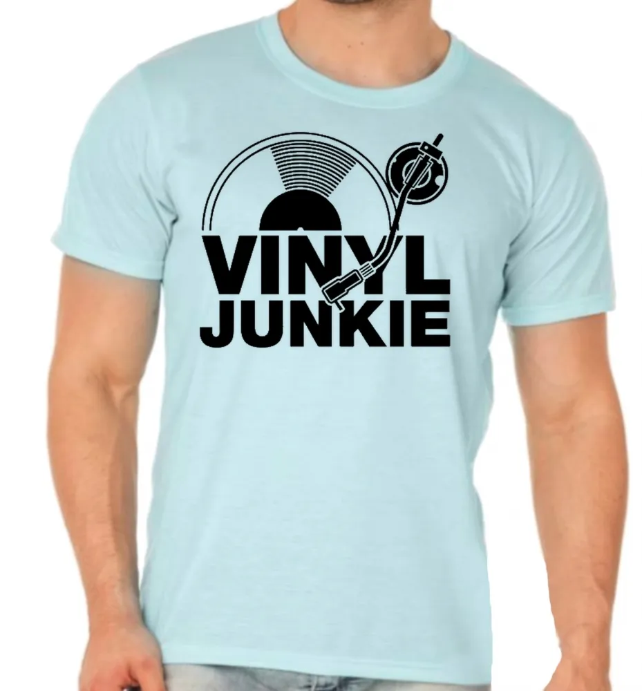 Camiseta adulto ou infantil Dj musica vinil Junkie Hip Hop Dance Trance Imagem