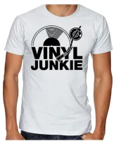 Camiseta adulto ou infantil Dj musica vinil Junkie Hip Hop Dance Trance - Foto 2