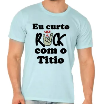 Camiseta adulto ou infantil Eu curto rock com tio Titio - Foto 2