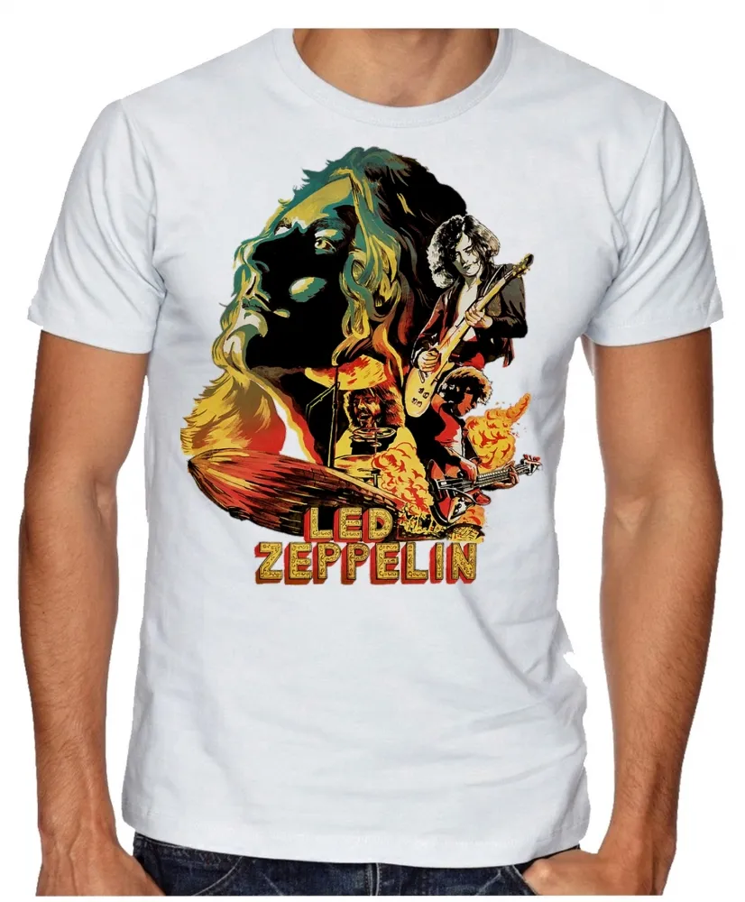 Camiseta adulto ou infantil led zeppelin banda rock antiga Imagem