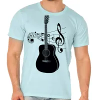 Camiseta adulto ou infantil Violão musica musico artista - Foto 4