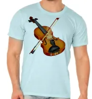 Camiseta adulto ou infantil Violino musica classica instrumento - Foto 3