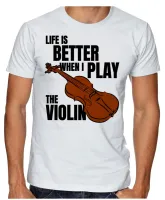Camiseta adulto ou infantil Violino musico musica - Foto 5