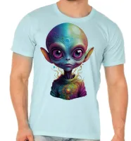 Camiseta adulto ou infantil Alien et ovni colorido varginha - Foto 3