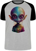 Camiseta adulto ou infantil Alien et ovni colorido varginha - Foto 5