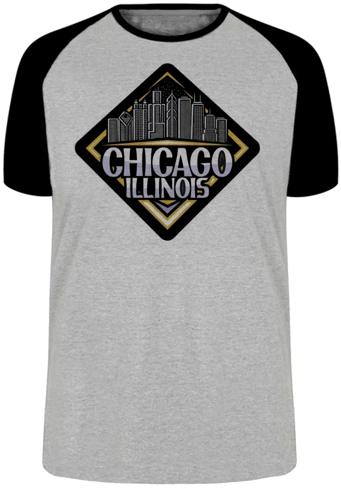Camiseta adulto ou infantil Chicago illinois Lembrança