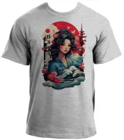 Camiseta adulto ou infantil Japonesa Japão gueixa mulher artista - Foto 3