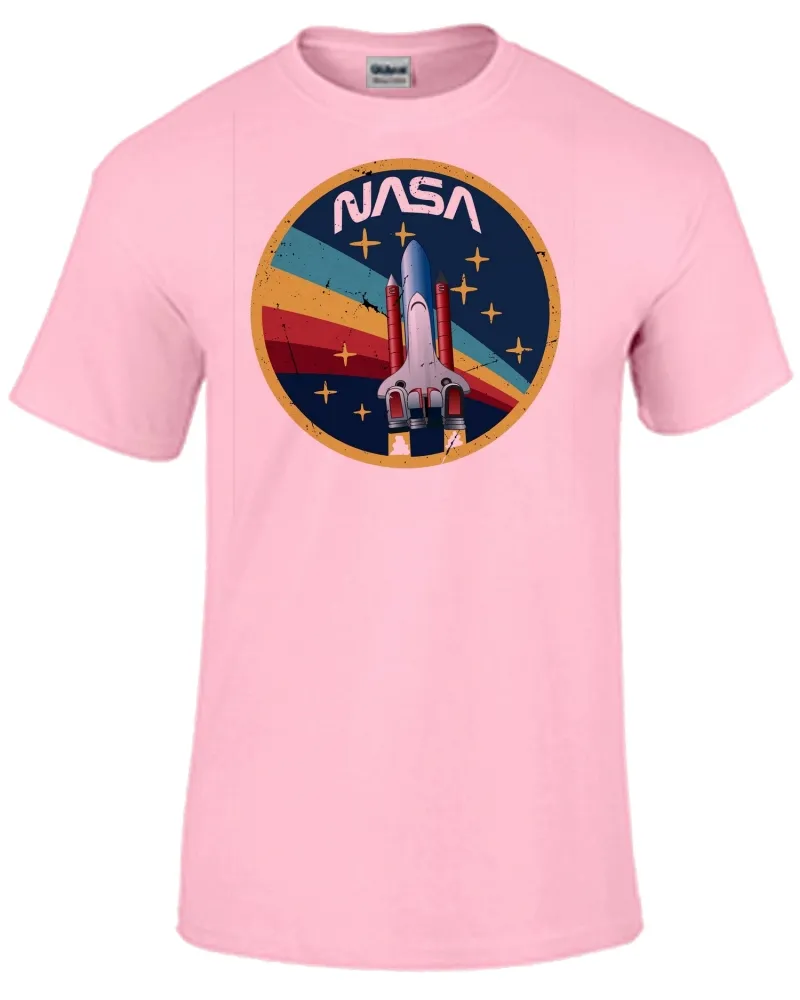 Camiseta adulto ou infantil Nasa Vintage foguete