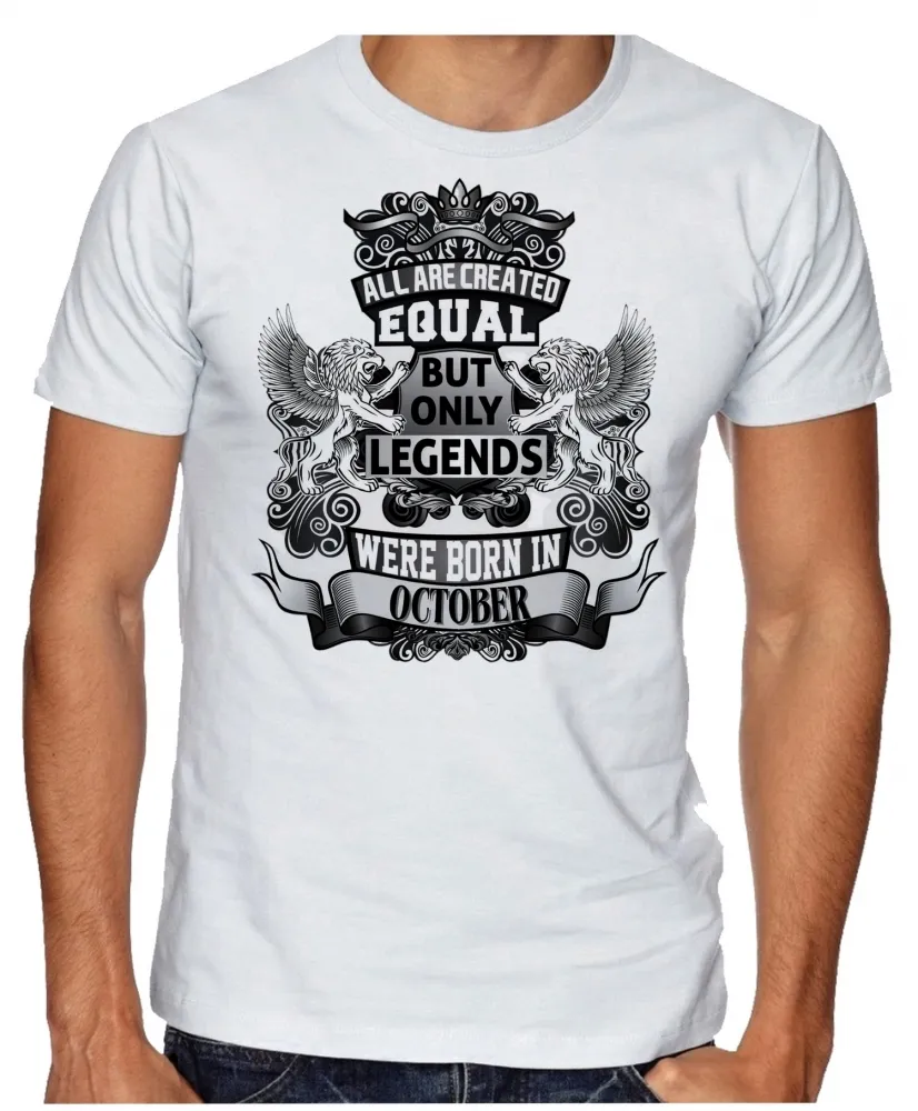 Camiseta adulto ou infantil Outubro Aniversário Melhores nasceram Imagem