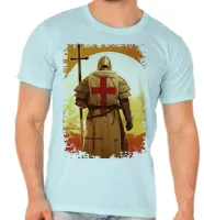Camiseta adulto ou infantil templario cavaleiro Cruz Jesus Cristo - Foto 3