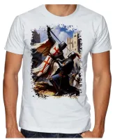 Camiseta adulto ou infantil templario cavaleiro cruzadas - Foto 4