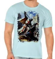 Camiseta adulto ou infantil templario cavaleiro cruzadas - Foto 5