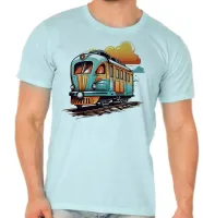 Camiseta adulto ou infantil trem colorido trensurb - Foto 3