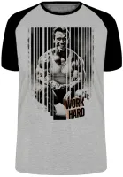 Camiseta adulto ou infantil arnold schwarzenegger ator work hard croos fit academia maromba - Foto 5