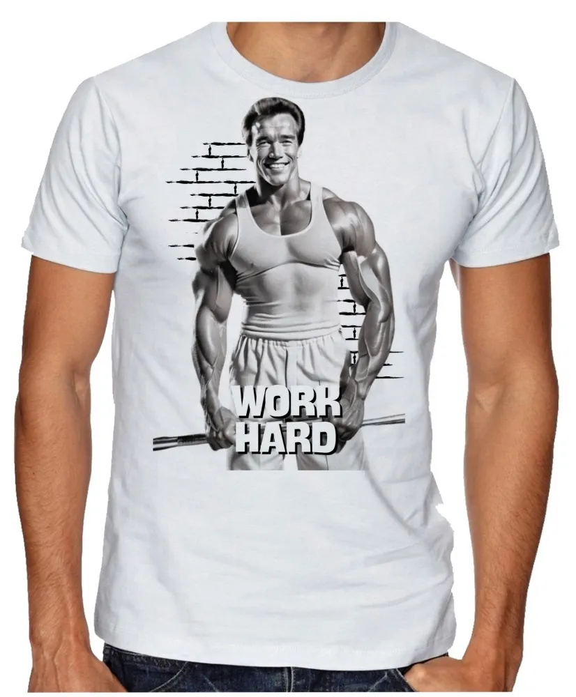 Camiseta adulto ou infantil arnold work hard croos fit academia maromba Imagem