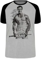 Camiseta adulto ou infantil arnold work hard croos fit academia maromba - Foto 3