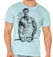 Camiseta adulto ou infantil arnold work hard croos fit academia maromba - Foto 5