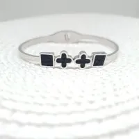 Bracelete trevo e quadrado - Aço Inox 316L