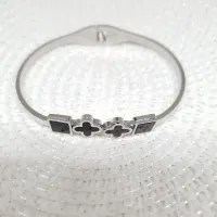 Bracelete trevo e quadrado - Aço Inox 316L - Foto 2