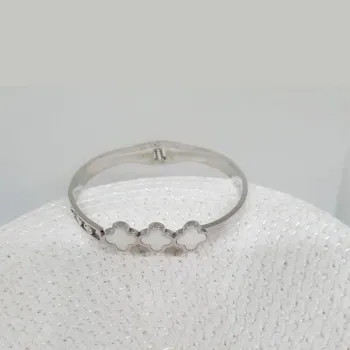 Bracelete com 3 trevo - Aço Inox 316L