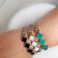 Bracelete com 3 trevo - Aço Inox 316L - Foto 7