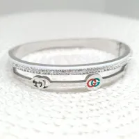 Bracelete gucci com zirconia - Aço Inox 316L