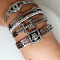  Bracelete estilo hermes com zirconia - Foto 4
