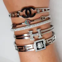  Bracelete estilo hermes com zirconia - Foto 5