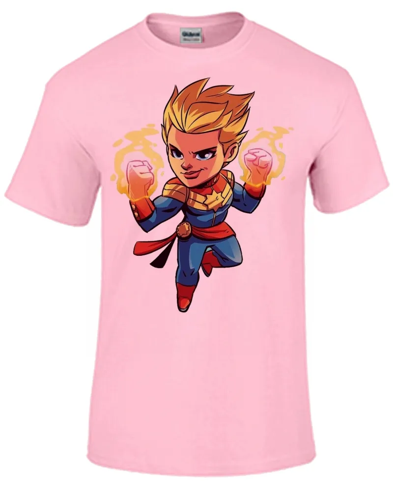 Camiseta adulto ou infantil Capitã Marvel heroi vingadores Imagem