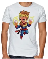 Camiseta adulto ou infantil Capitã Marvel heroi vingadores - Foto 2