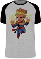 Camiseta adulto ou infantil Capitã Marvel heroi vingadores - Foto 4