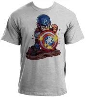 Camiseta adulto ou infantil Capitão america escudo balas - Foto 3