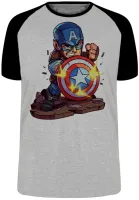 Camiseta adulto ou infantil Capitão america escudo balas - Foto 4