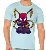 Camiseta adulto ou infantil Homem aranha trja tony Stark - Foto 3