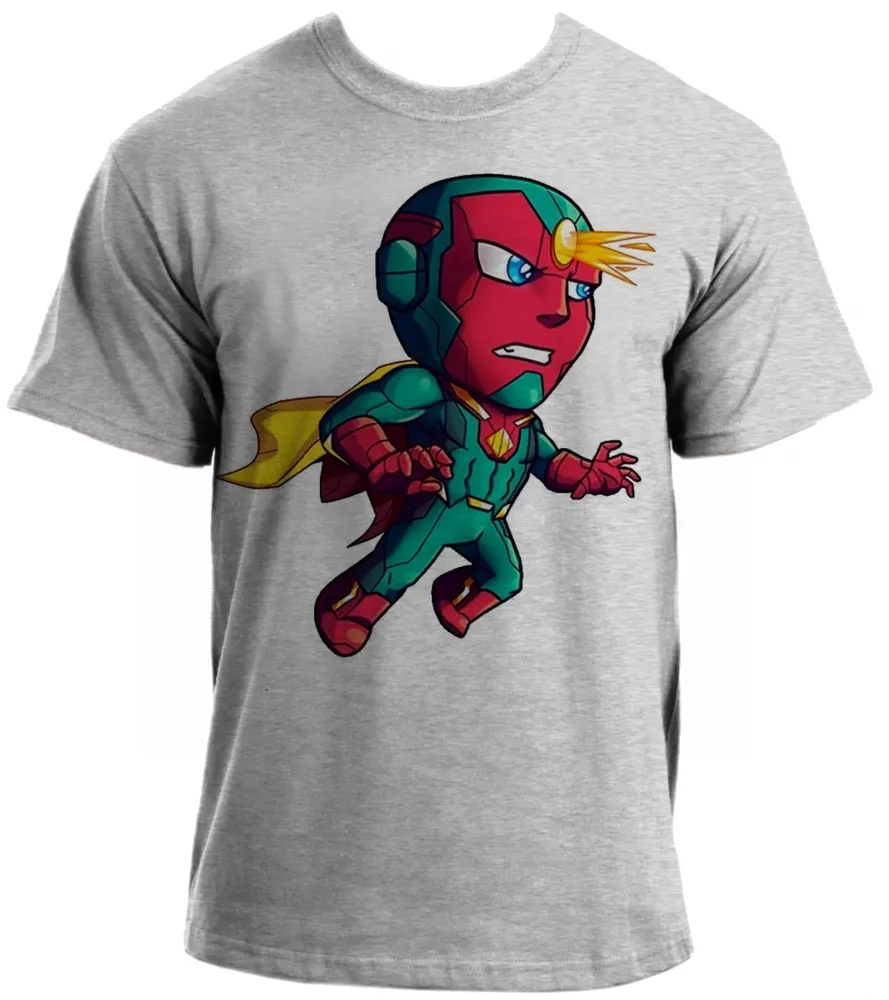 Camiseta adulto ou infantil Visão Vingadores heroi cartoon