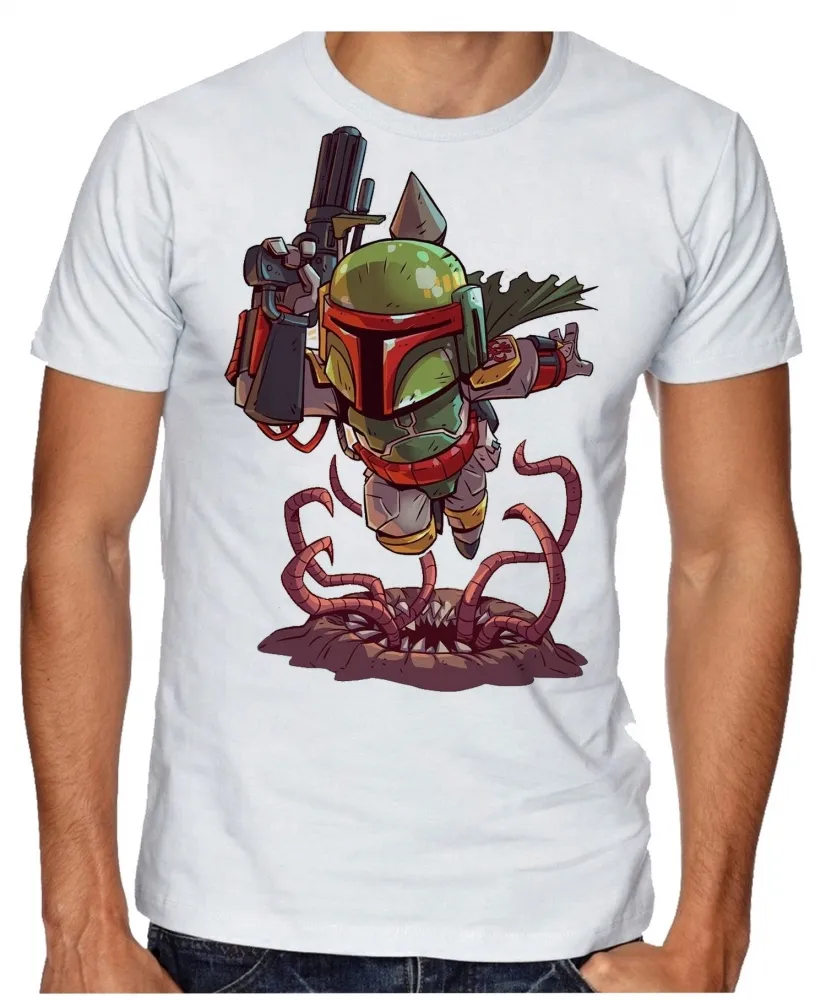 Camiseta adulto ou infantil boba fett star wars vilão