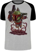 Camiseta adulto ou infantil boba fett star wars vilão - Foto 3