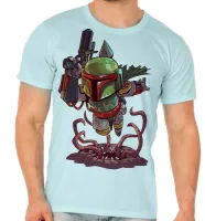 Camiseta adulto ou infantil boba fett star wars vilão - Foto 4