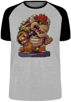 Camiseta adulto ou infantil Bowser super Mario vilão dinossauro - Foto 4