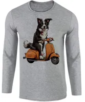 Camiseta manga longa Infantil ou Adulto Cachorro boder collie lambreta - Foto 2