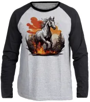 Camiseta manga longa Infantil ou Adulto Cavalo de fogo crioulo raça - Foto 3